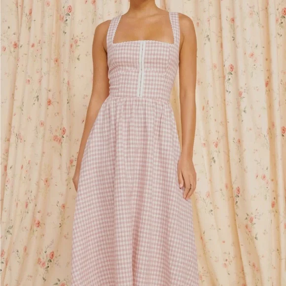 reformation tagliatelle cherry linen dress Reformation Tagliatelle Linen Dress in Blush Check UFO No More
